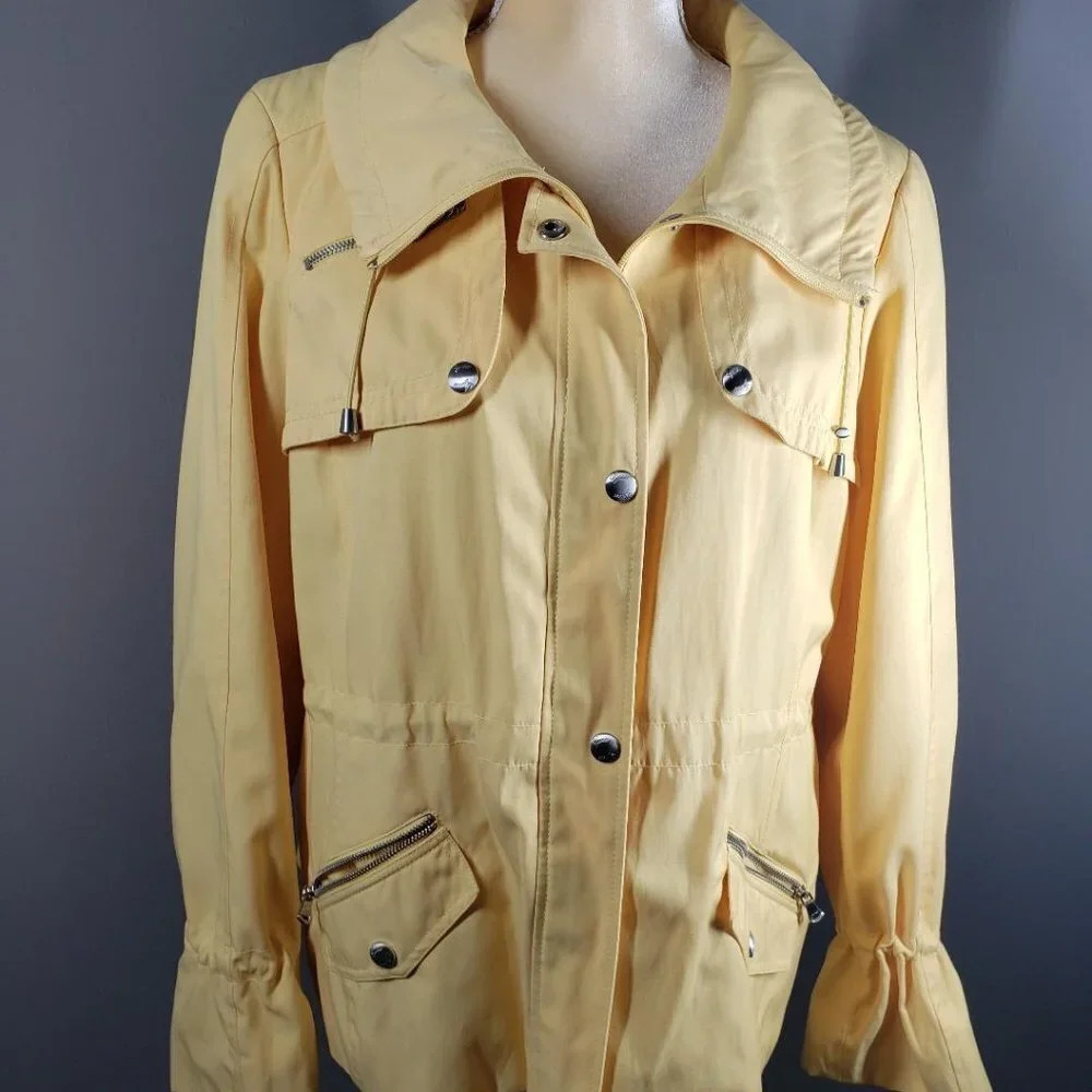 Guess Women's Rain Jacket Yellow Size XL